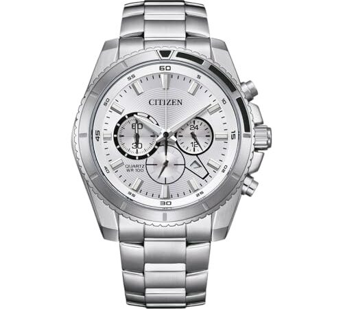 CITIZEN Reloj Analógico para Hombres de Cuarzo con Correa en Acero Inoxidable AN8200-50A