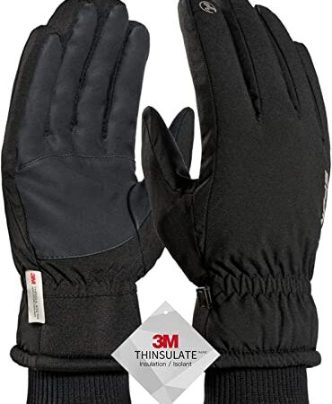 Guantes Gimnasio Trabajo Conducir Coche Moto Ciclismo Esqui Regalos Navidad Hombre/Mujer, Guantes Termicos Calefactables, Guantes Invierno - Negro M